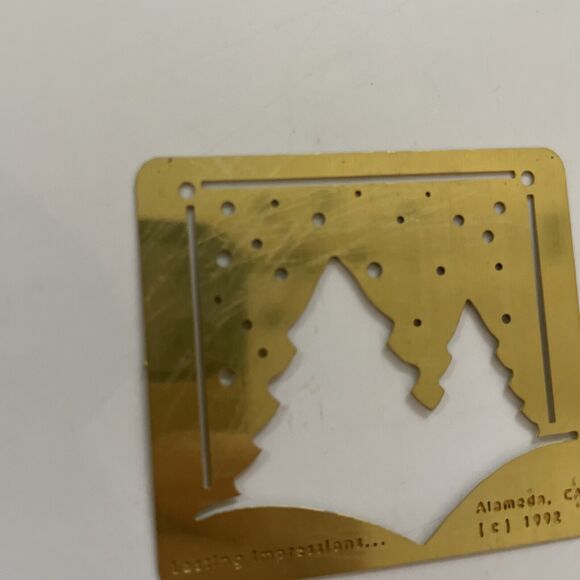 Lasting Impressions Set of 5 Brass Stencils Flowers Alphabet Christmas Holiday - Picture 12 of 12